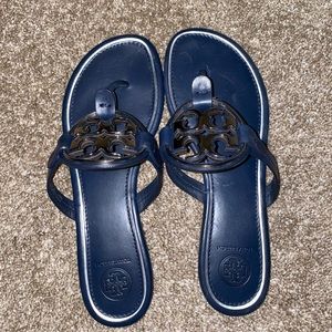 Tory Burch Miller Metal-Logo Sandal Leather